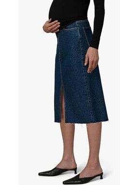 Joe's Jean's The Joplin Maternity Denim Knee Length Skirt Women's Size 27 EUC!